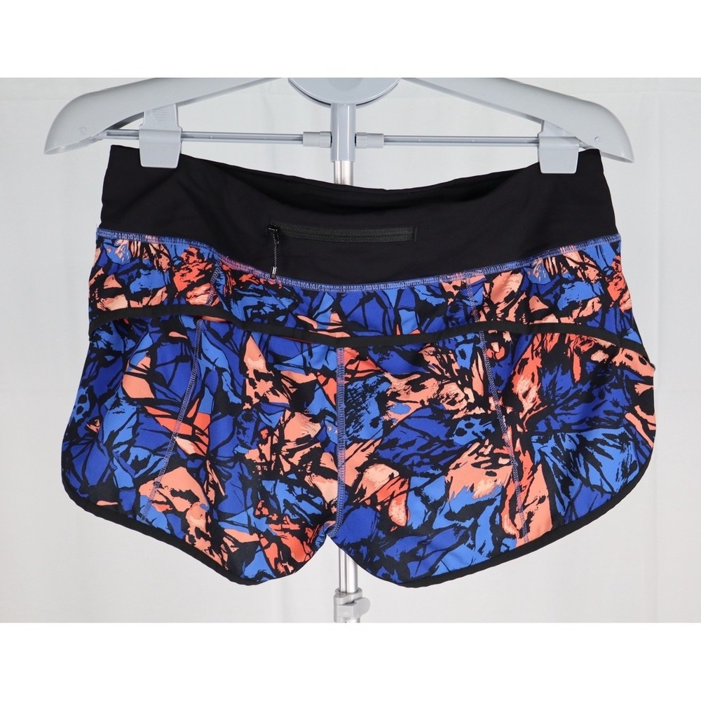 Lululemon Size 8 Speed Short Paint Storm Harbor Blue Multi / Black - Picture 2 of 8